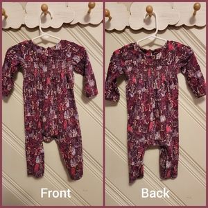 Tea Collection Purple Romper w/ Bunny Print 6-9 months